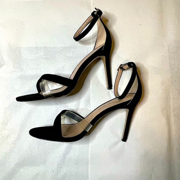 Charles David Strap Heels Black and Clear Size 9 - Picture 1 of 9